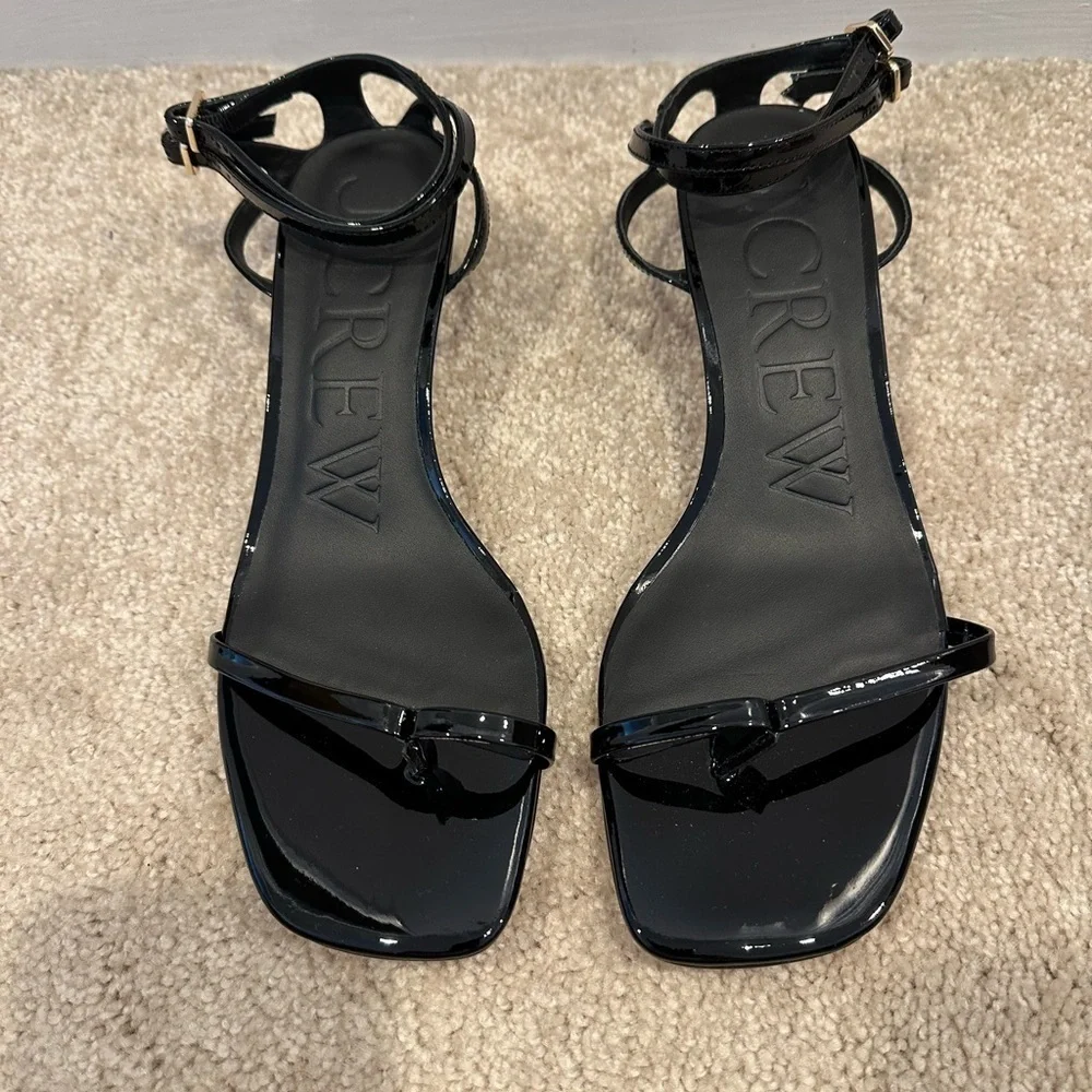 J Crew Zadie Double Ankle Strap Heels in Leather 7 NEW